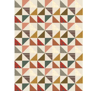 Retro patchwork geometrische rolgordijn keuken - TenStickers