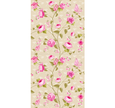 Rolgordijn bloemen Vintage bloemenprint - TenStickers