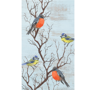 Vogels op takken rolgordijn bomen - TenStickers