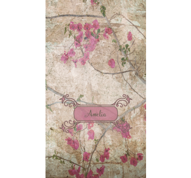 Rolgordijn bloemen bloemige elegantie met naam - TenStickers