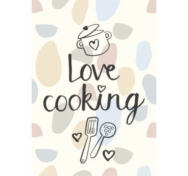 Ik hou van koken Rolgordijn keuken - TenStickers