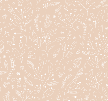 Kerst planten rolgordijn woonkamer beige - TenStickers