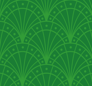 Art deco overlappende bogen Rolgordijn groen - TenStickers