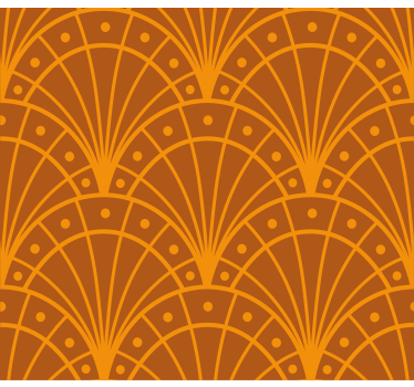 Oranje artdeco overlappende bogen rolgordijn  - TenStickers