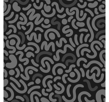Abstracte krabbels Rolgordijn Zwart - TenStickers