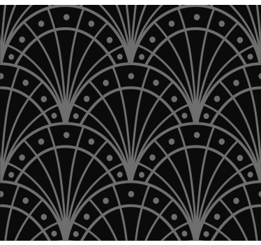 Zwart artdeco overlappende bogen rolgordijn woonkamer - TenStickers