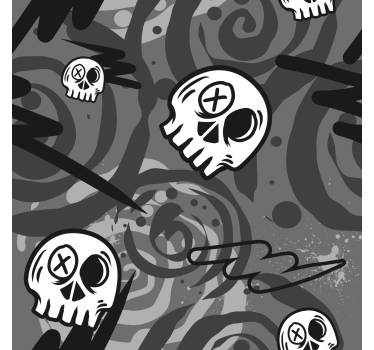Graffiti met schedels Rolgordijn tienerkamer - TenStickers