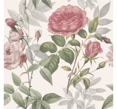Roos patroon Rolgordijn bloemen - TenStickers