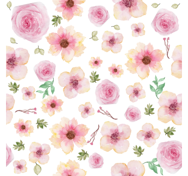 Pinky bloemenpatroon Rolgordijn bloemen - TenStickers