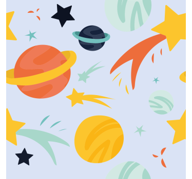 Rolgordijn Planeten patroon grappig - TenStickers
