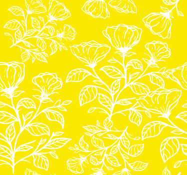 Bloemen patroon Gele rolgordijn - TenStickers