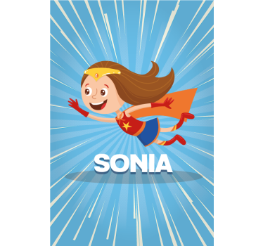 Super meid Gepersonaliseerd rolgordijn - TenStickers