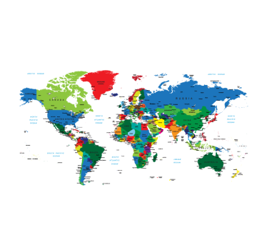 Politieke cartografie Jalozieën wereldmap - TenStickers