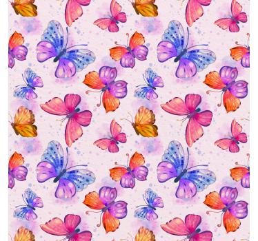 Kleurrijke aquarel Vlinder gordijn - TenStickers