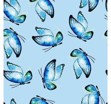 Blauwe tinten raambekleding vlinders - TenStickers
