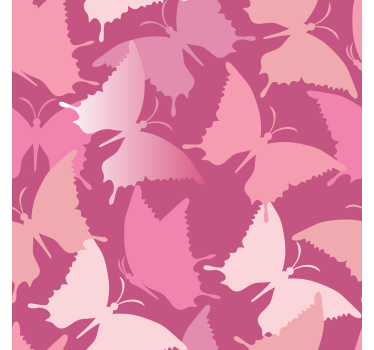 Roze achtergrond raambekleding vlinders - TenStickers