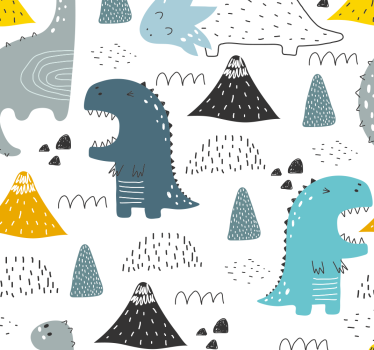 Scandinavisch patroon raambekleding dinosaurus - TenStickers