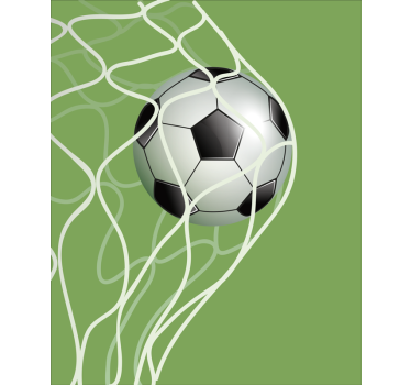 Voetbal in doel rolgordijn - TenStickers