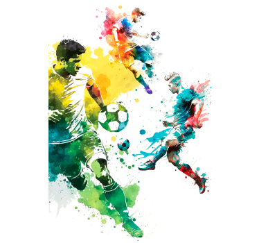 Sporten in actie voetbal rolgordijn - TenStickers