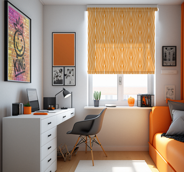 Abstract patroon Oranje rolgordijn tienerkamer - TenStickers