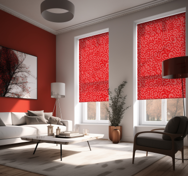 Abstracte krabbels Rolgordijn Rood woonkamer - TenStickers
