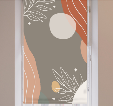 Abstracte vormen arrangement rolgordijn hoofd slaapkamer - TenStickers