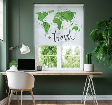 Aquarel reizen Jalozieën wereldmap - TenStickers