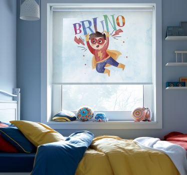 Aquarelstijl met naam Superheld Rolgordijn kinderkamer - TenStickers