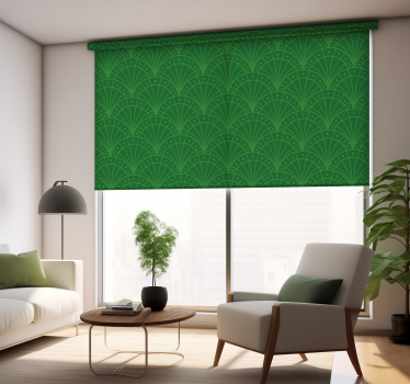 Art deco overlappende bogen Rolgordijn groen - TenStickers