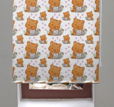 Babykatten patronen rolgordijn kinderkamer - TenStickers