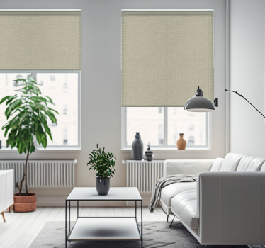 Beige stoffen patroon rolgordijn woonkamer - TenStickers