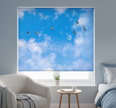Blauw rolgordijn blauwe lucht en sternen - TenStickers