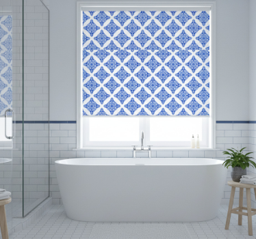 Blauw rolgordijn met patroon in blauw - TenStickers