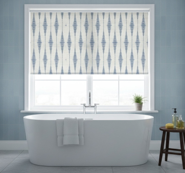 Blauw rolgordijn rabaul ikat blauw en beige - TenStickers