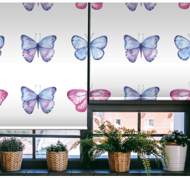 Blauwe en roze vleugels raambekleding vlinders - TenStickers