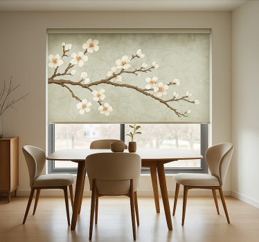 Bloeiende japanse boom eetkamer rolgordijn - TenStickers