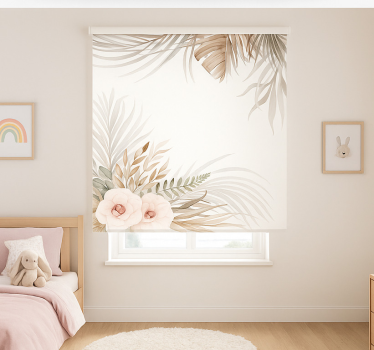 Boho bloemenontwerp rolgordijn kinderkamer - TenStickers