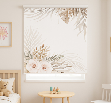 Boho sierlijke bloemen rolgordijn kinderkamer - TenStickers