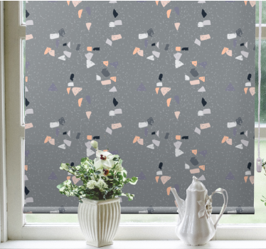 Eenvoudige grijze terrazzo rolgordijn textuur en patroon - TenStickers
