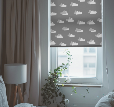 Babykamer rolgordijn met grijs cumulus wolkenpatroon - TenStickers