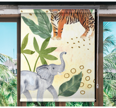 Dieren rolgordijnen Aquarel safari dieren - TenStickers