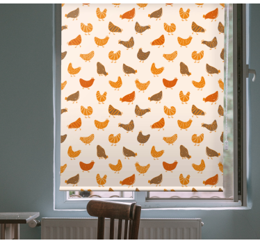 Dieren rolgordijnen Oranje en bruin vogelpatroon - TenStickers