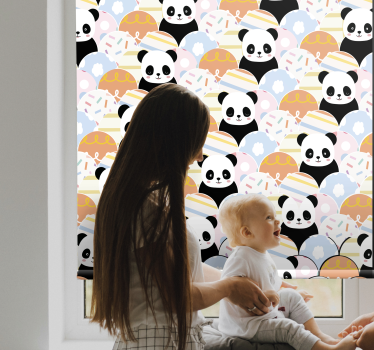 Dieren rolgordijnen Patchwork dieren panda ontwerp - TenStickers