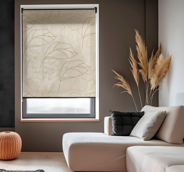 Dun plantenpatroon elegant raambekleding - TenStickers