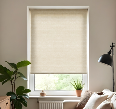 Dun jute beige patroon rolgordijn woonkamer - TenStickers