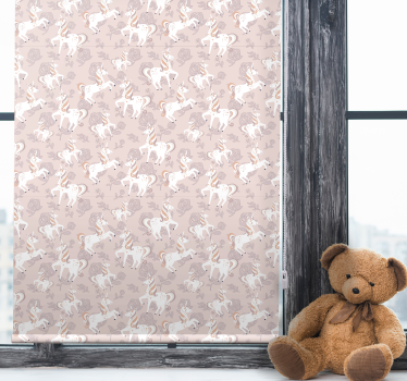 Beige eenhoorn fantasie rolgordijn kinderkamer - TenStickers