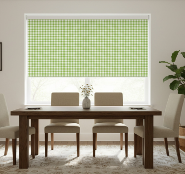 Eetkamer rolgordijn gingham ruitpatroon - TenStickers