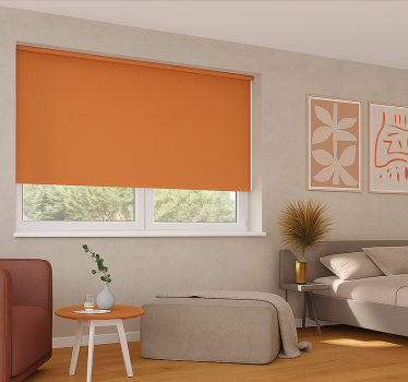 Effen warme kleur rolgordijn oranje - TenStickers