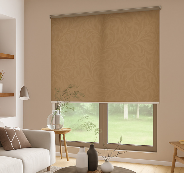 Elegant donkerbeige design rolgordijn woonkamer - TenStickers
