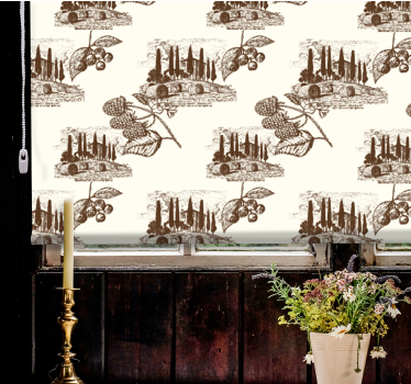 Elegant druivenrankpatroon rolgordijn meer vintage - TenStickers